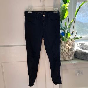 Black destroyed jeans size 2 short